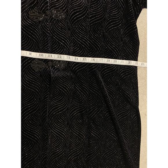 R&M RICHARDS Jacket Womens 18 BLACK SEQUINs Oriental Knots Long Formal Cardigan - Picture 9 of 11